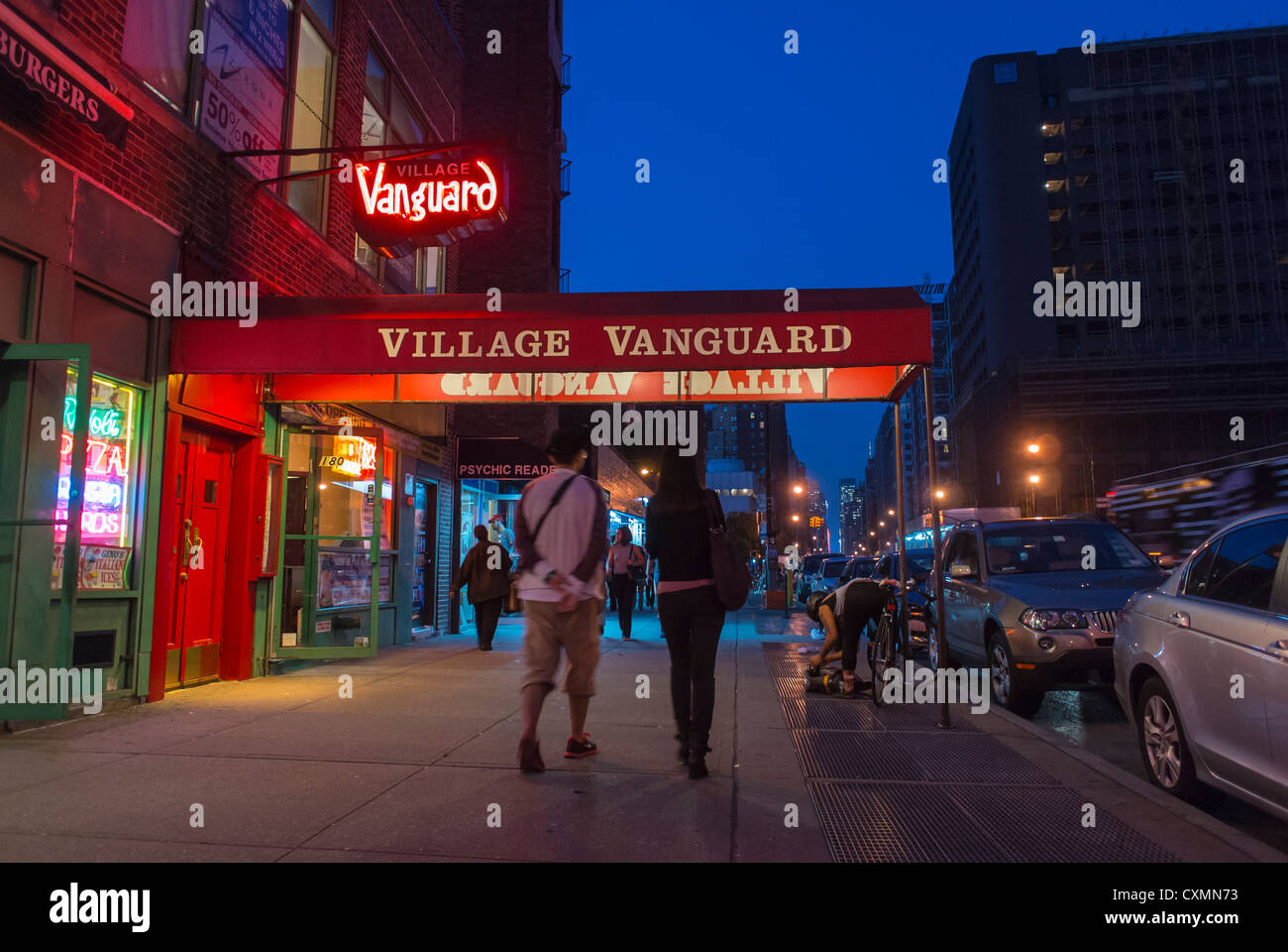 New York City, NY, Street Scenes, Jazz Music Club "Village Vanguard", Front, nel Greenwich Village, City color Vintage Foto Stock