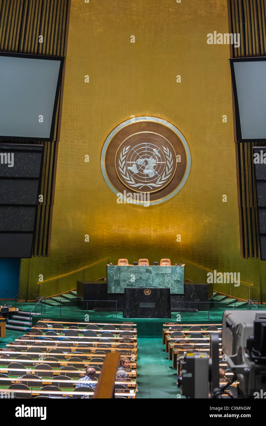 New York, NY, USA, all'interno della sala riunioni dell'Assemblea Generale, U.N. United Nations Building, Manhattan, sede delle Nazioni Unite USA Foto Stock