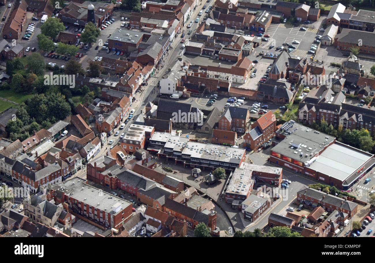 Vista aerea di Sleaford Town Center, Lincolnshire Foto Stock