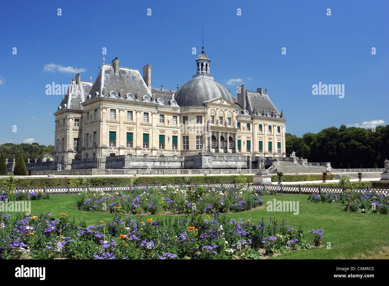 Il Château de Vaux-le-Vicomte, nel sud di Parigi, Francia Foto Stock