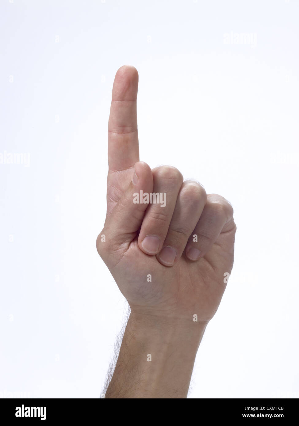 Il gesto a mano numero uno 1 Foto Stock