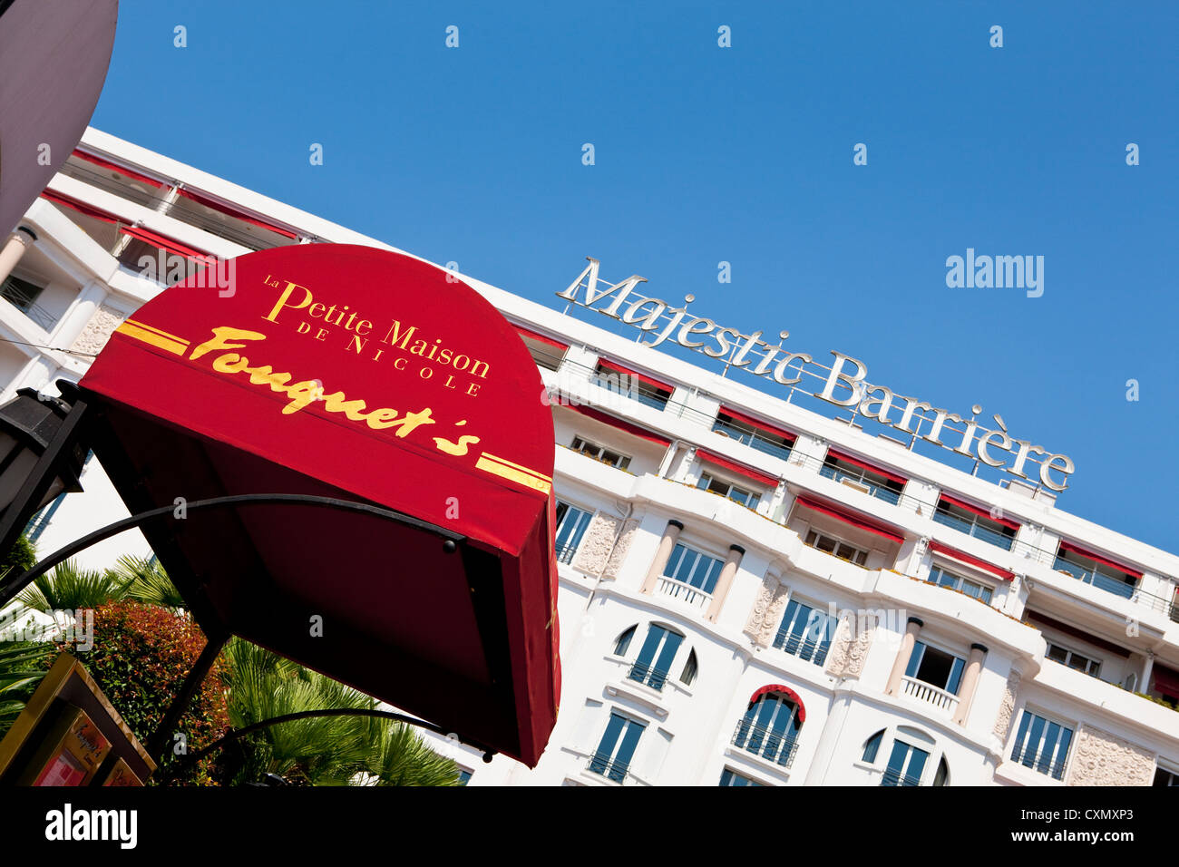 Le Fouquet' s ristorante al Le Majestic Barrière, famosa Grand Prestige Hotel sulla Croisette a Cannes, Francia Foto Stock