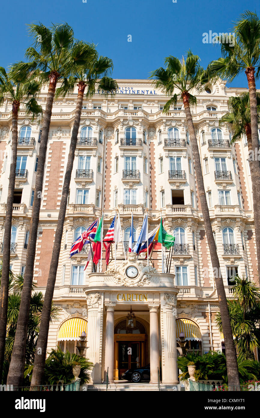 L' InterContinental Carlton Cannes situato a La Croisette di Cannes sulla Costa Azzurra, Francia Foto Stock