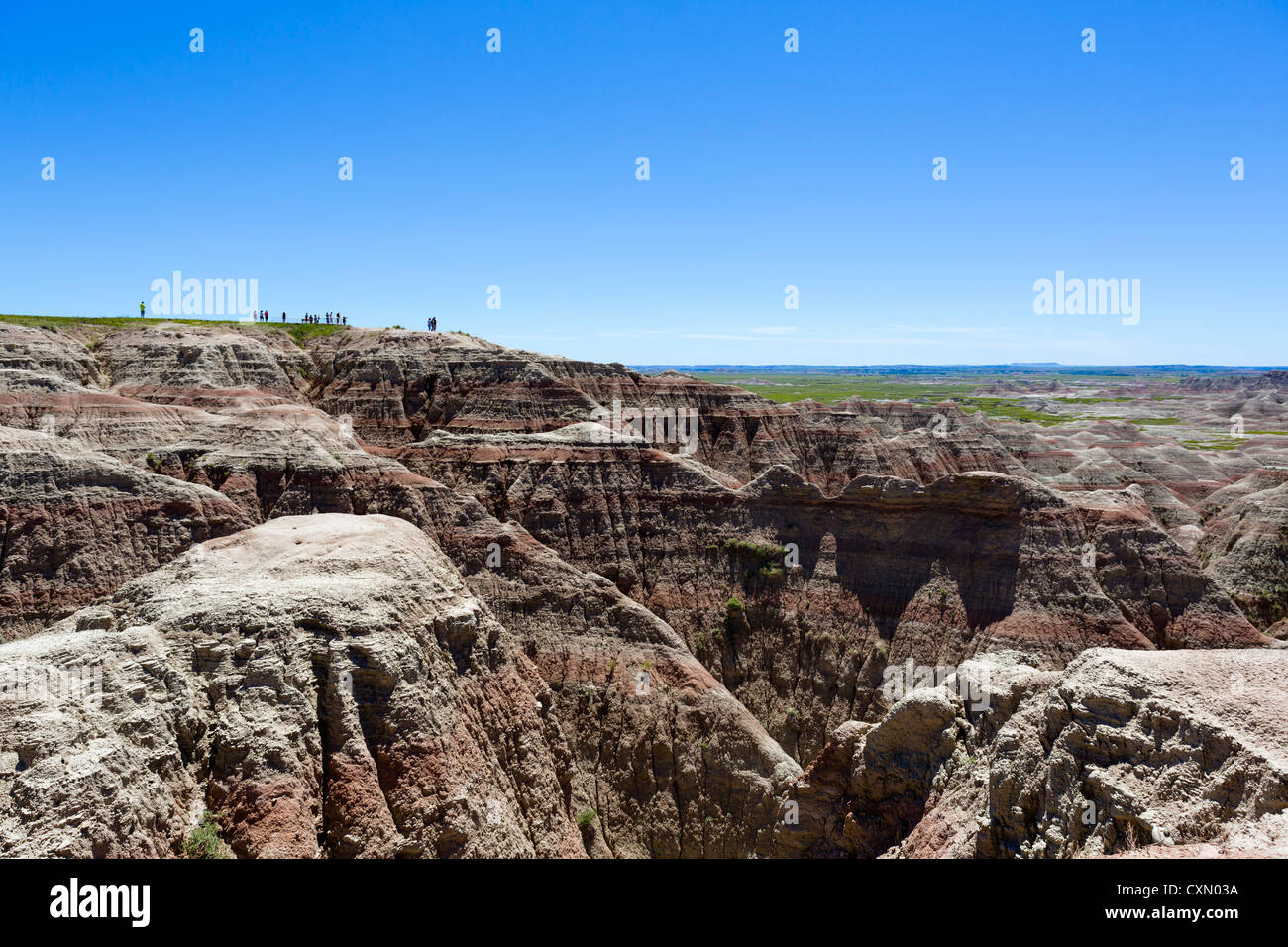 La Big Badlands Overlook, Parco nazionale Badlands, Dakota del Sud, STATI UNITI D'AMERICA Foto Stock