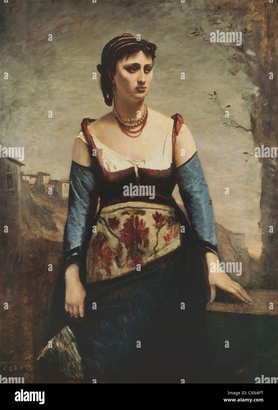 Jean-Baptiste-Camille Corot (francese, 1796 - 1875 ), Agostina, 1866, olio su tela Foto Stock