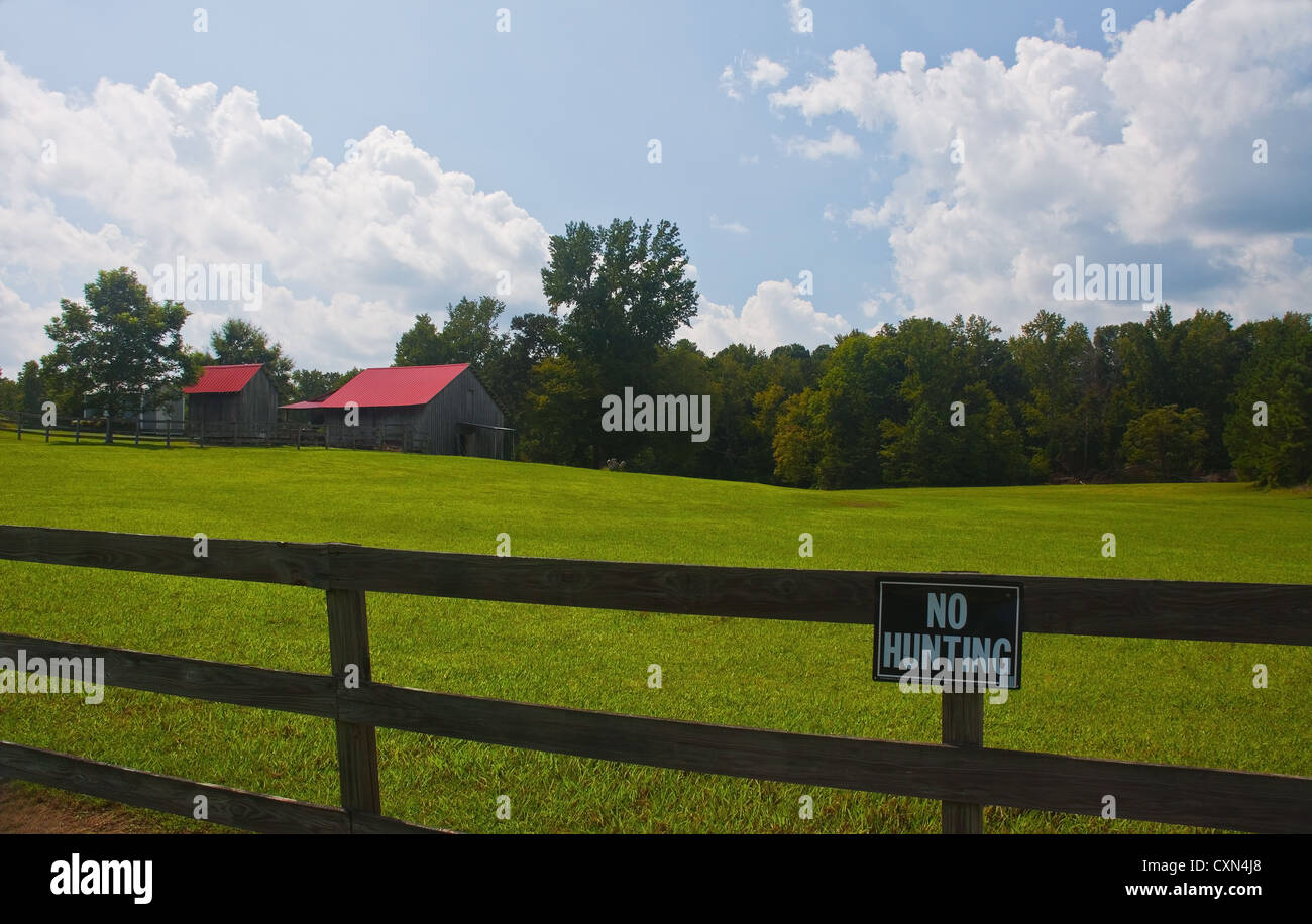 Edifici agricoli nelle zone rurali a Orange County, North Carolina, STATI UNITI D'AMERICA Foto Stock