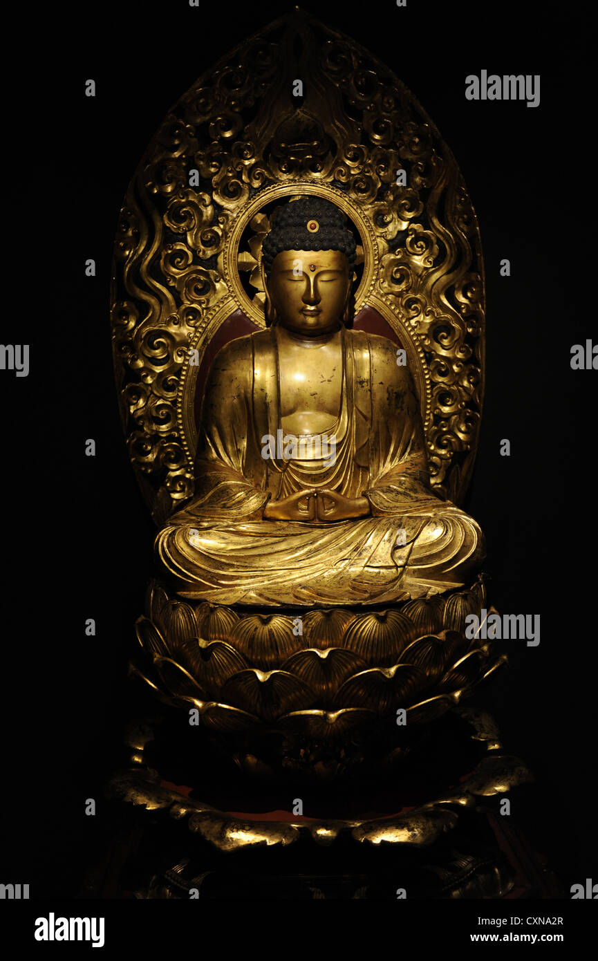 Arte giapponese. Amida Buddha. Il Giappone. Periodo Edo.(1603-1868), 1701. Ny Carlsberg Glyptotek. Copenhagen. La Danimarca. Foto Stock