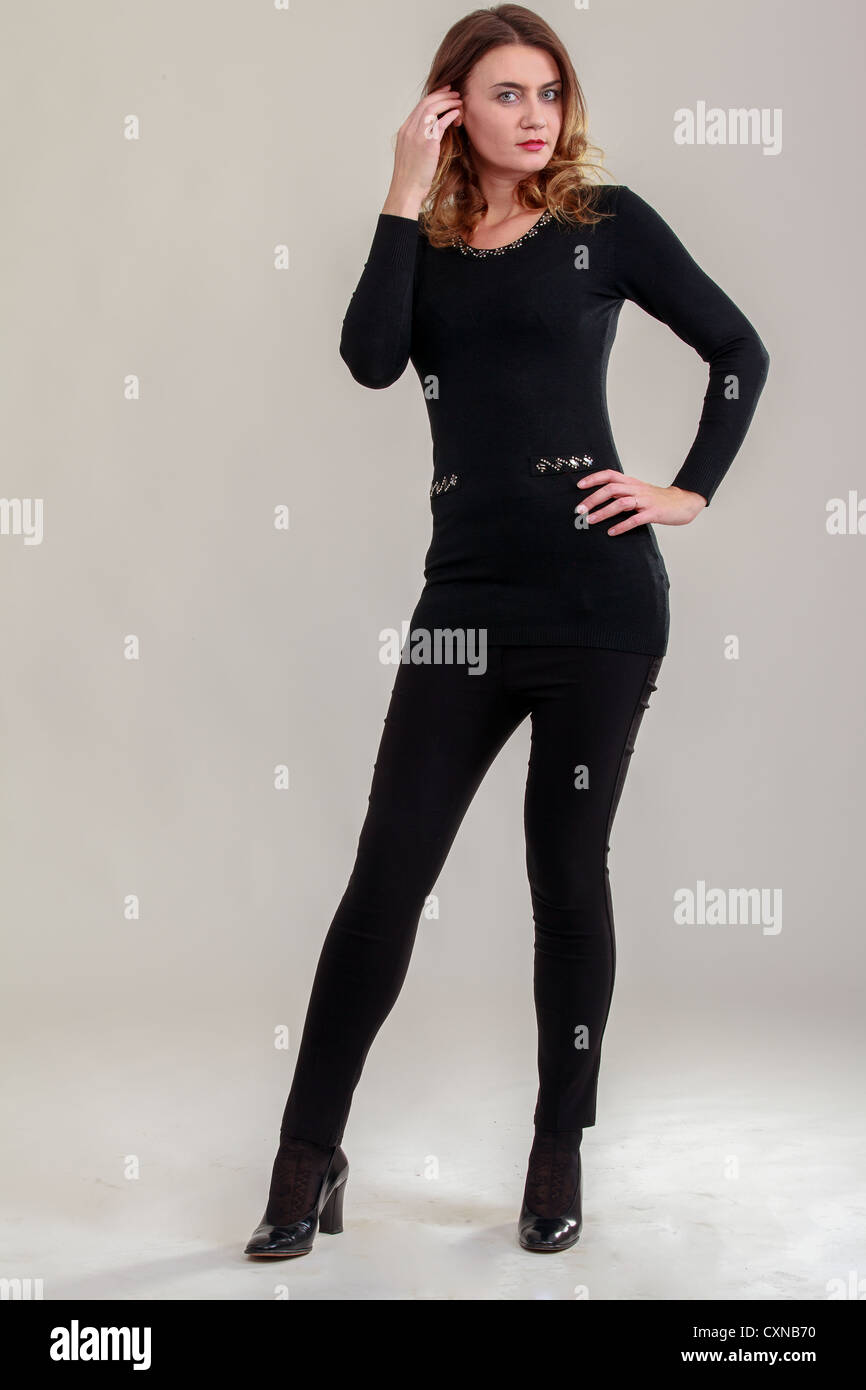 Elegante e alla moda e businesswomanElegant imprenditrice di moda Foto Stock