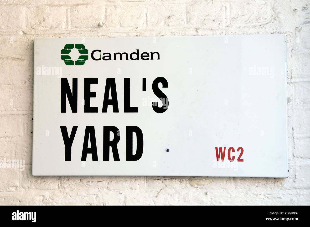 Neal's Yard strada segno Foto Stock