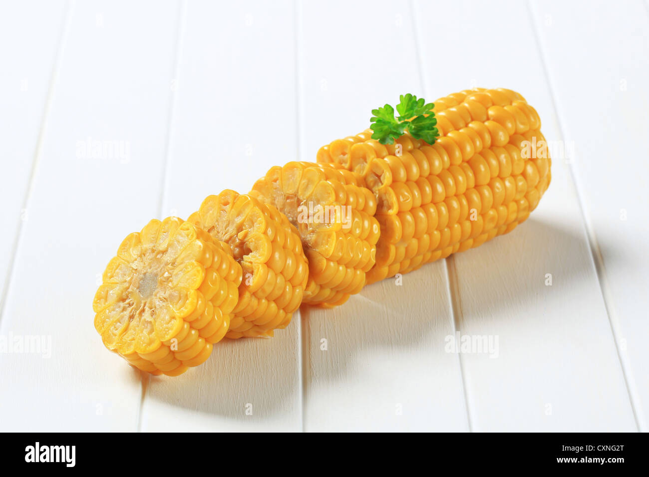 Bollito sulla pannocchia di mais Foto Stock