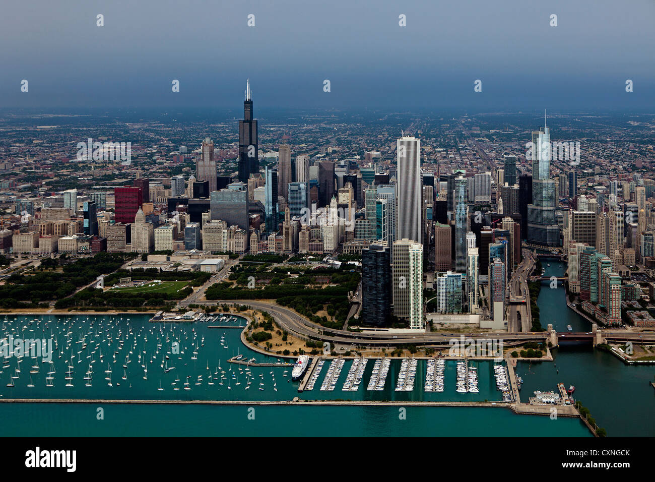 Fotografia aerea di Chicago, Illinois Foto Stock