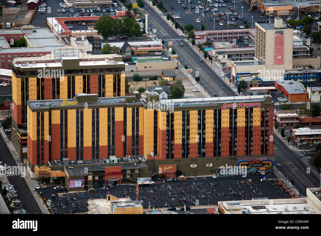 Fotografia aerea Sands Regency Reno, Nevada Foto Stock