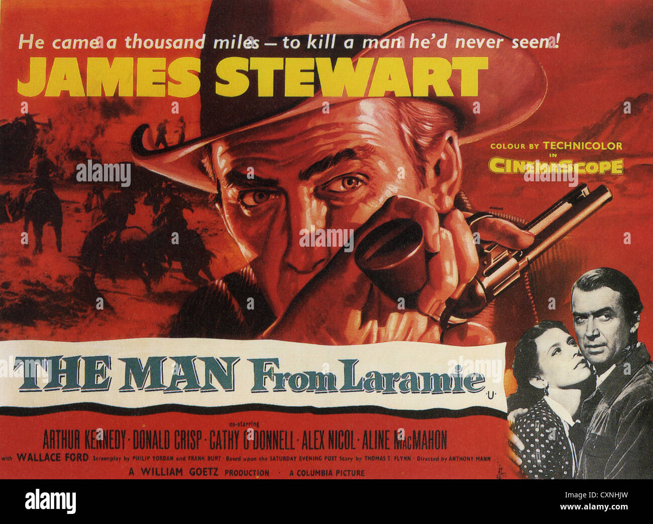 L'uomo da LARAMIE Poster per 1955 Columbia film con James Stewart Foto Stock