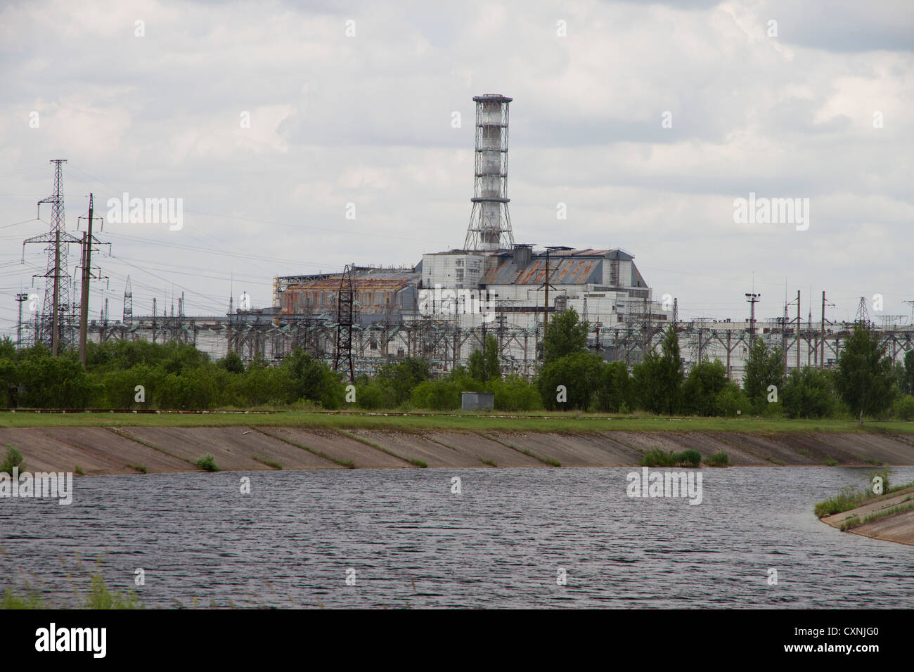Il reattore 4, edificio centrale di Cernobyl Foto Stock