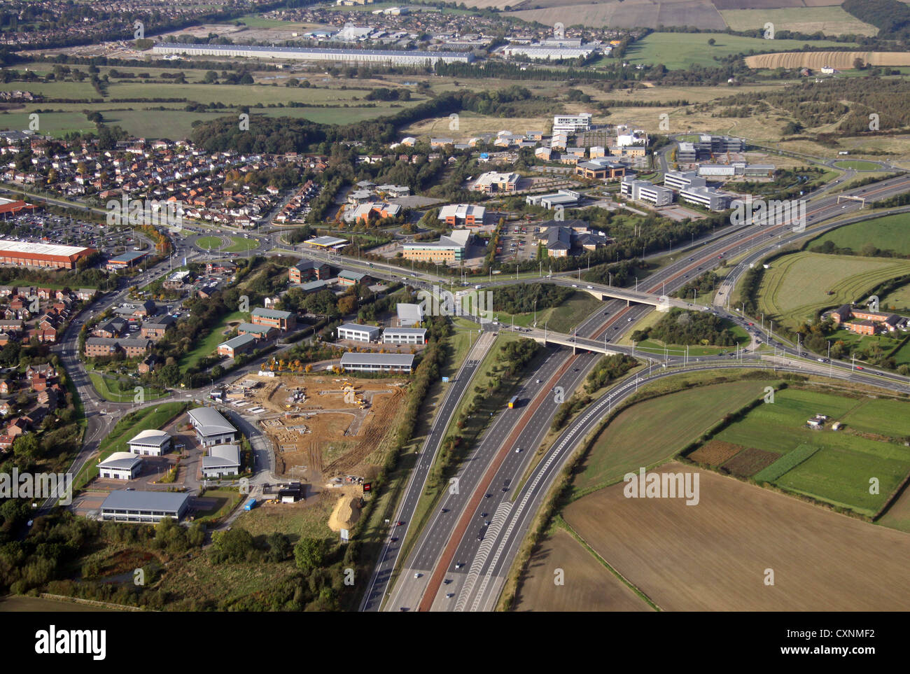 Vista aerea adottate nel 2012 di Thorpe Park Business Park, Colton, Leeds Foto Stock
