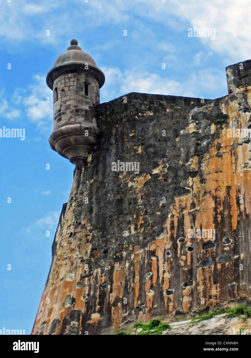 Puerto Rico, San Juan, Fort San Felipe del Morro, torre di guardia. Foto Stock