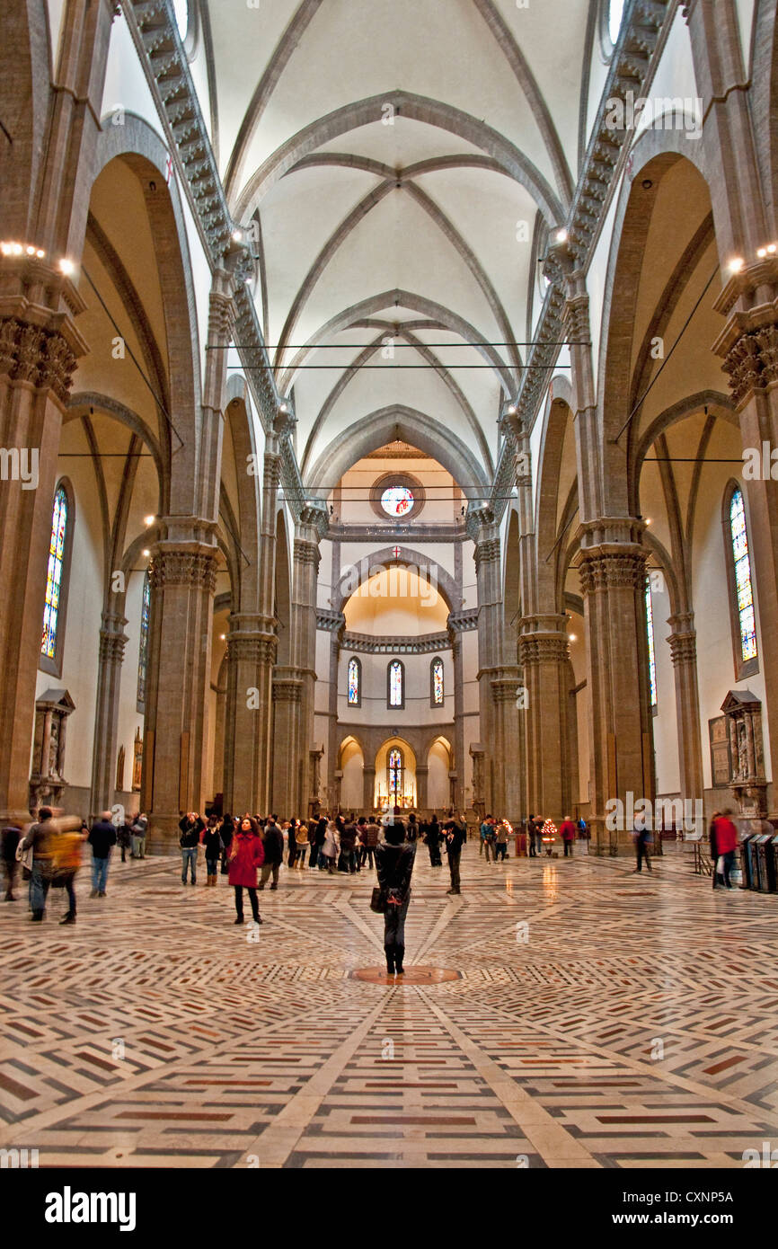 La Cattedrale di Firenze di Santa Maria del Fiore interno Foto Stock