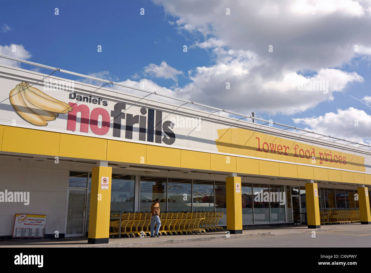 Niente fronzoli, supermercato, negozio di alimentari, Ontario, Canada Foto Stock