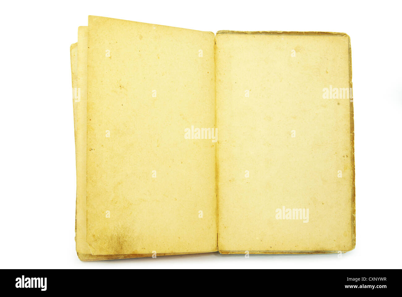 Vecchio libro su sfondo bianco con tracciato di ritaglio Foto Stock