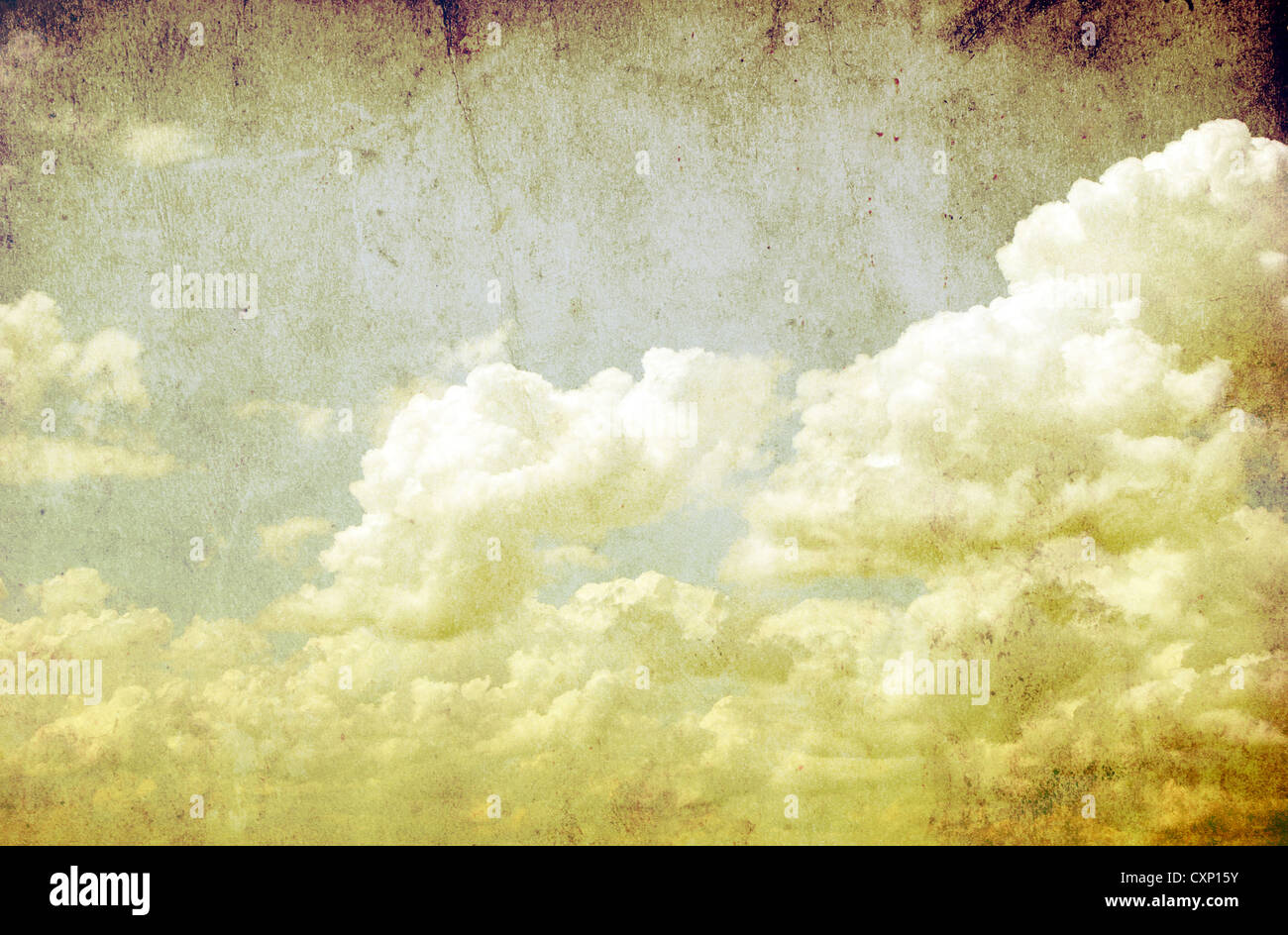 Vintage retrò background sfondo con cielo nuvoloso Foto Stock