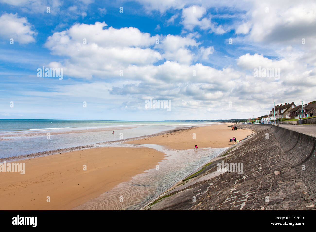 Omaha Beach - la spiaggia vicino a Colleville Sur Mer, Normandia, Francia Foto Stock