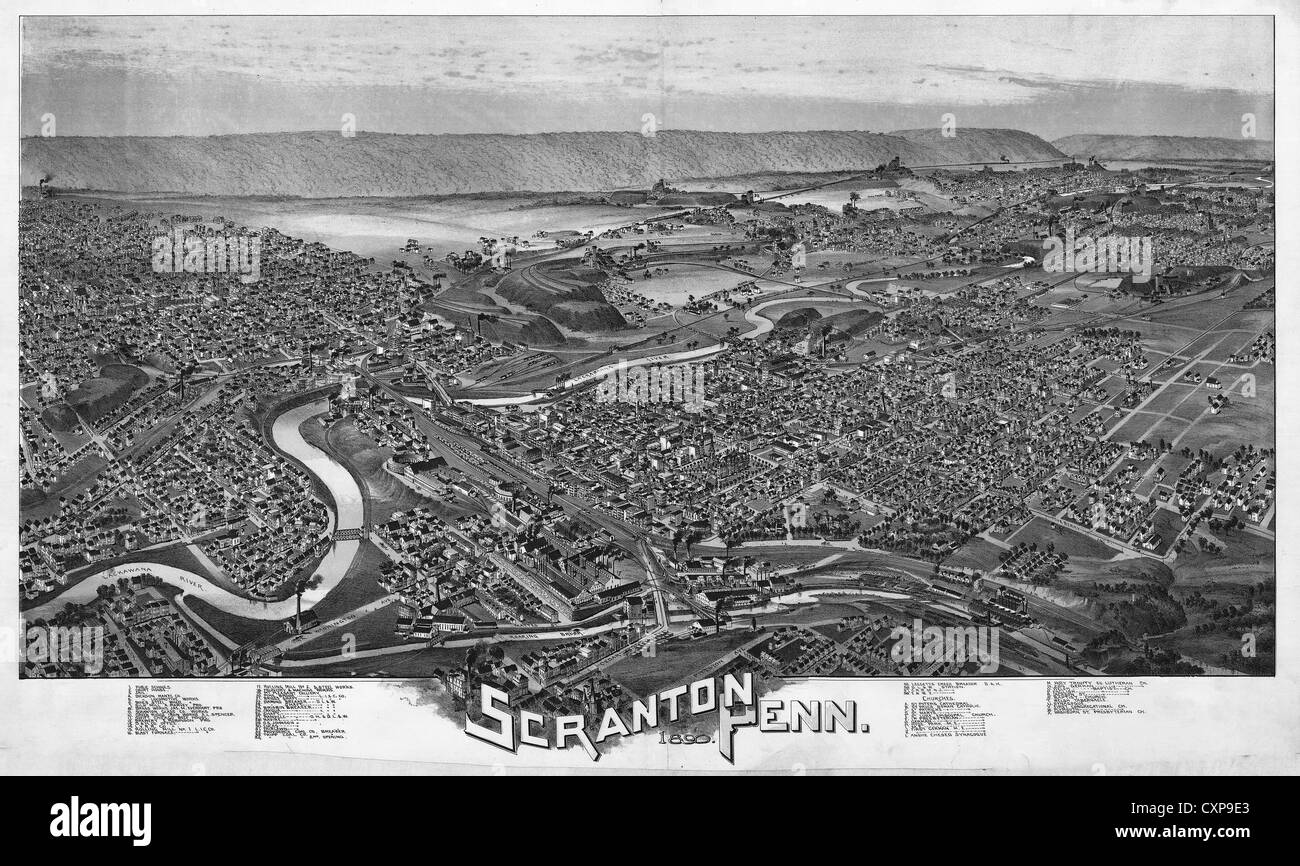 Scranton mappa della pennsylvania immagini e fotografie stock ad alta