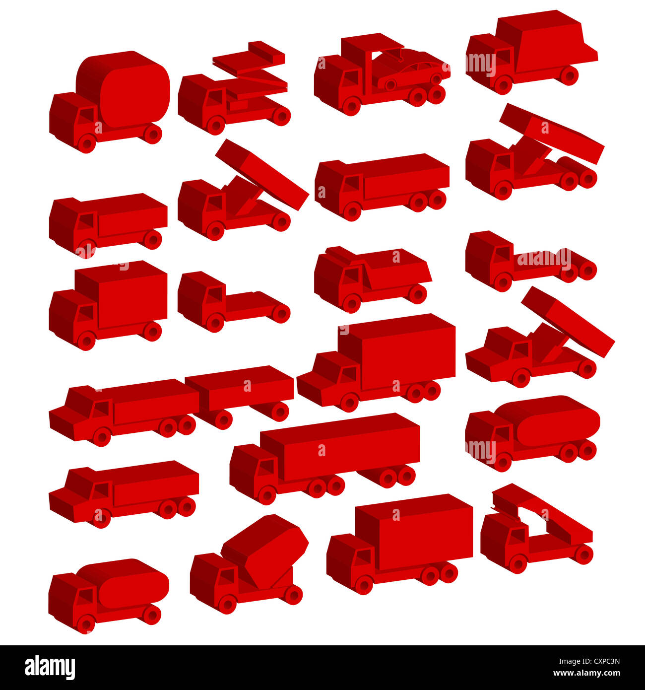 Set di icone vettoriali - trasporto dei simboli. Illustrazione Vettoriale. Foto Stock