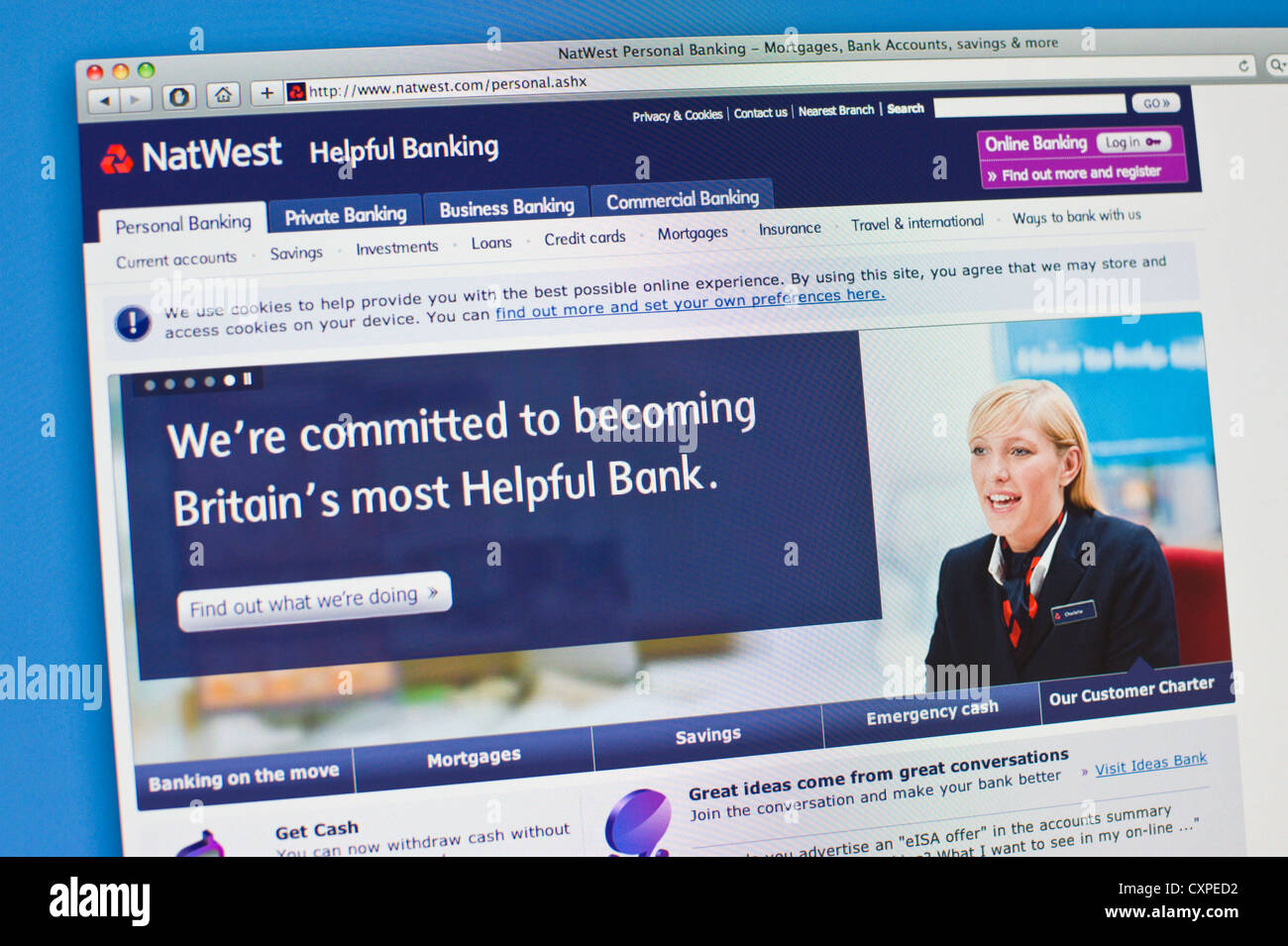 Online banking sito web della NatWest high street bank Foto Stock