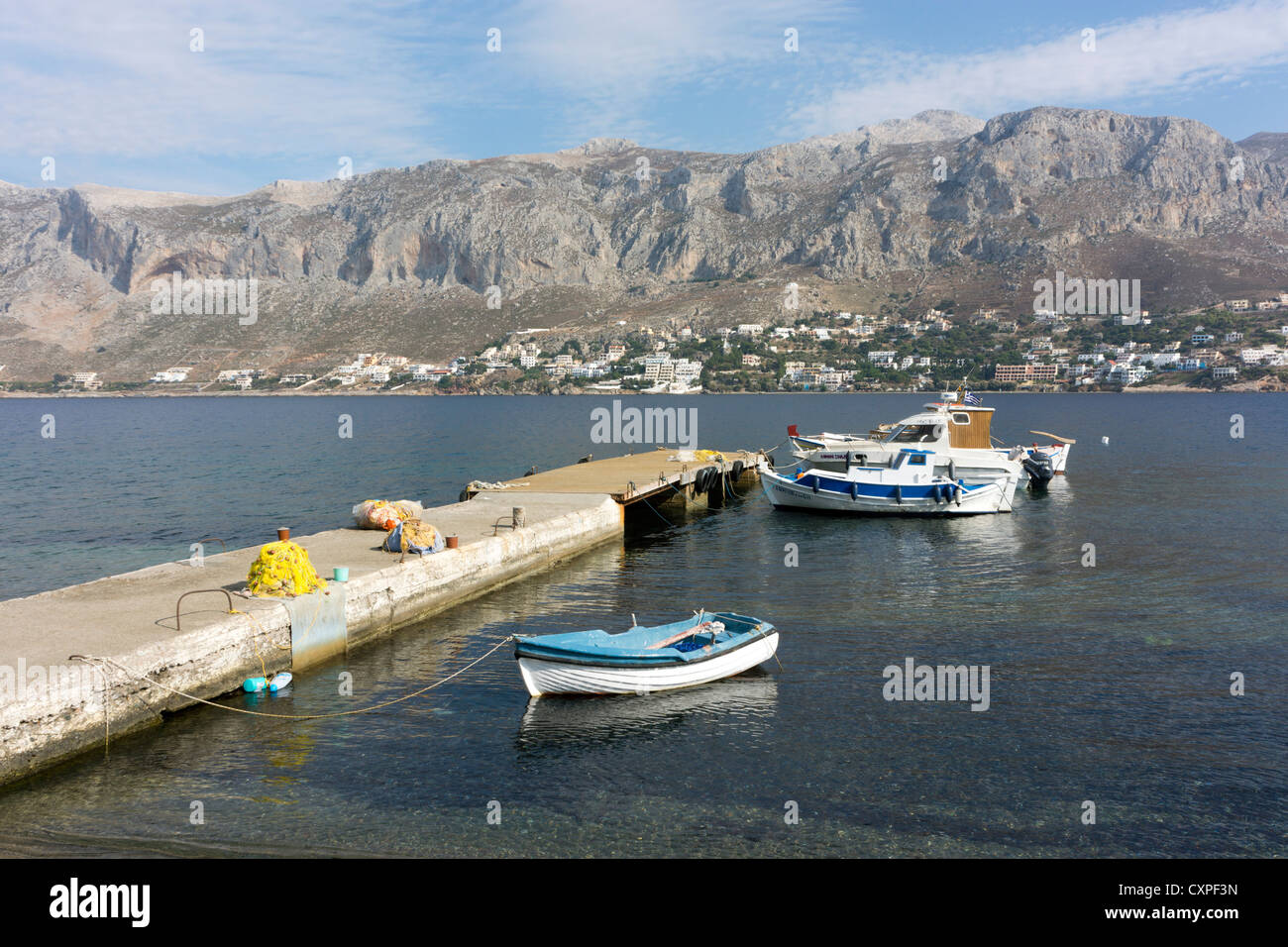 La pesca vantano, Telendos Kalymnos, isola greca, Dodecaneso, Grecia Foto Stock