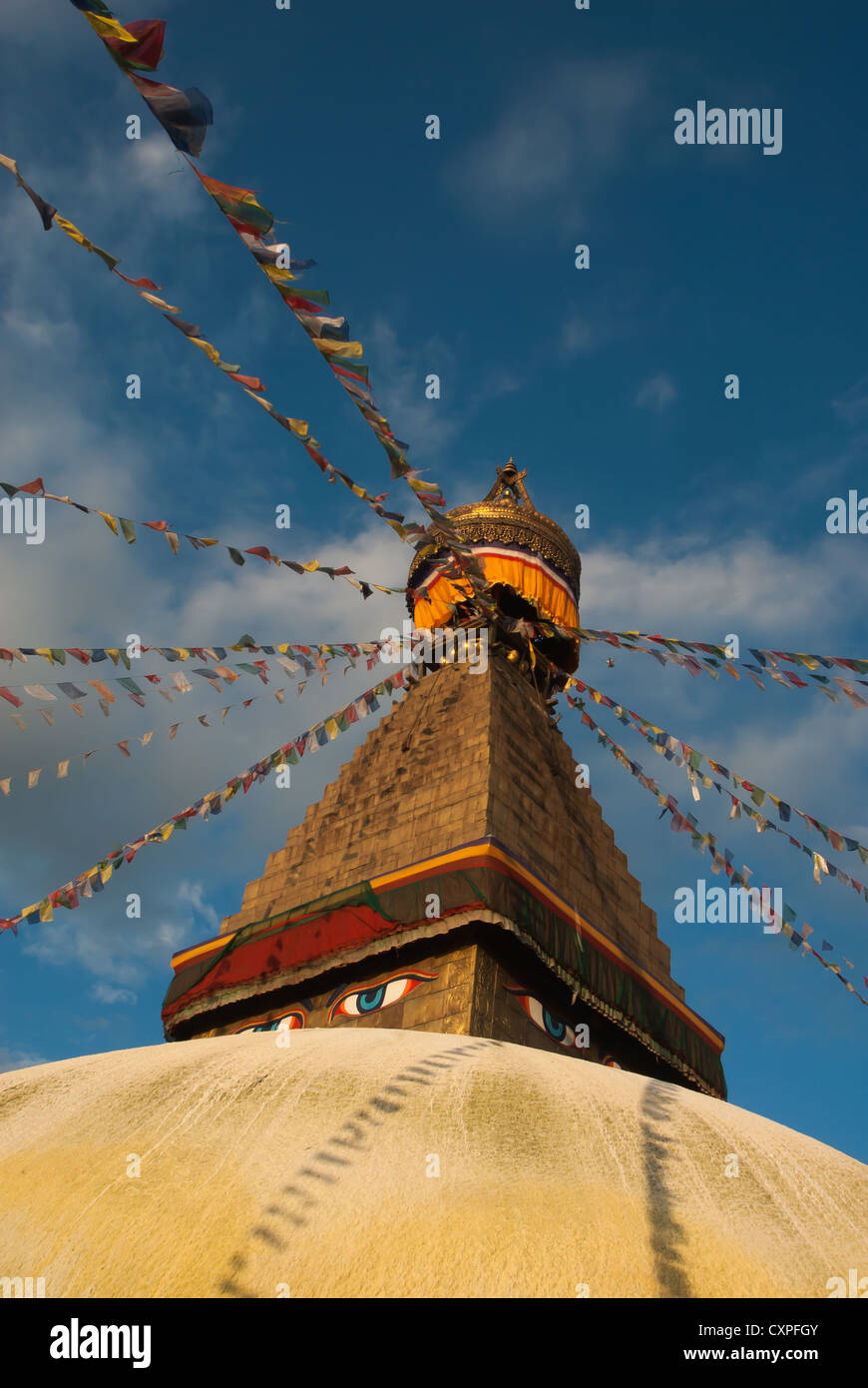 Tempio Boudanath, Kathmandu, Nepal Foto Stock