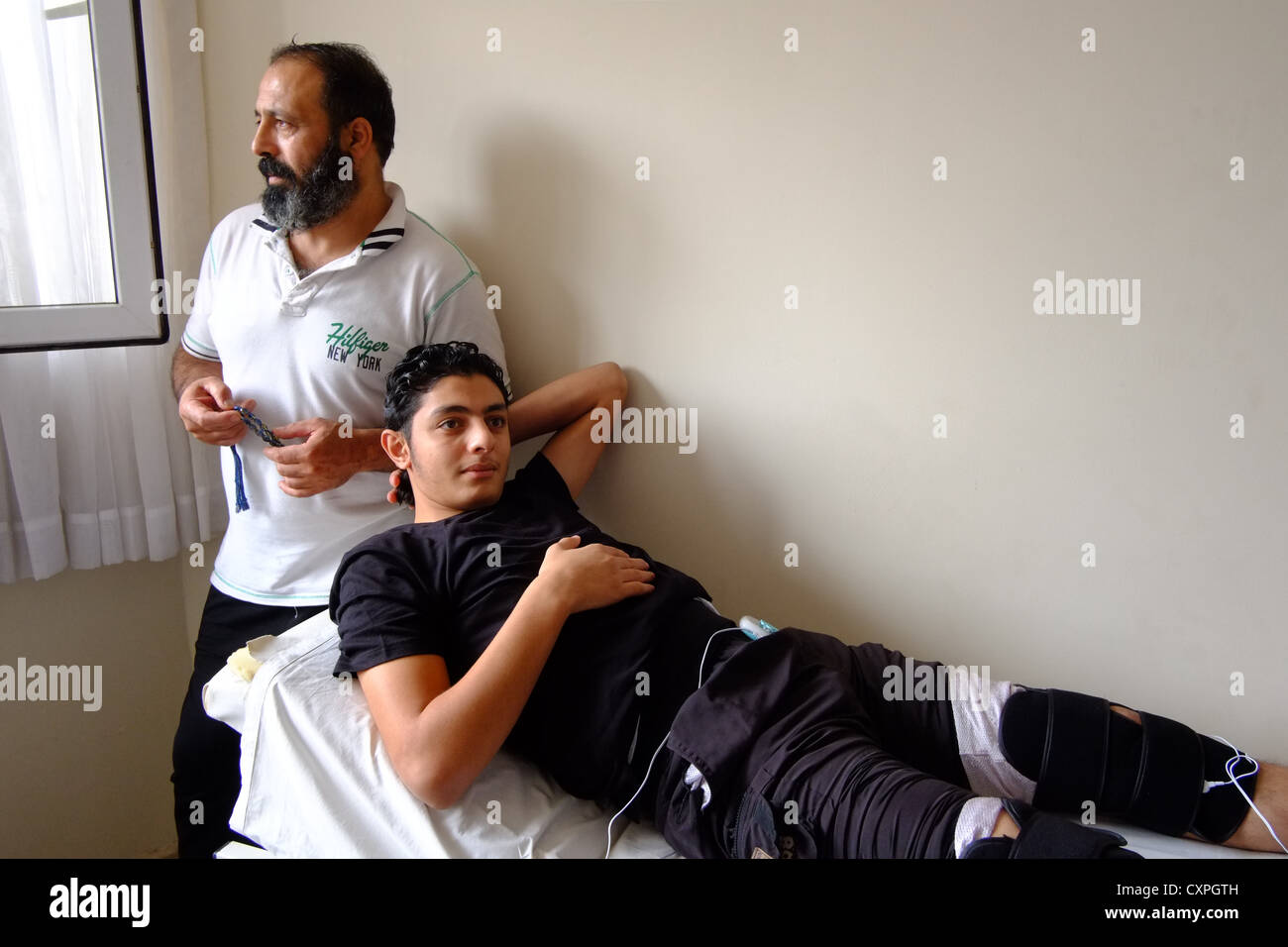 In un segreto effettuare il cambio ospedale vicino alla Turchia e di frontiera siriana un hotel è stata comaderar per essere utilizzato per il siriano libertà fi Foto Stock