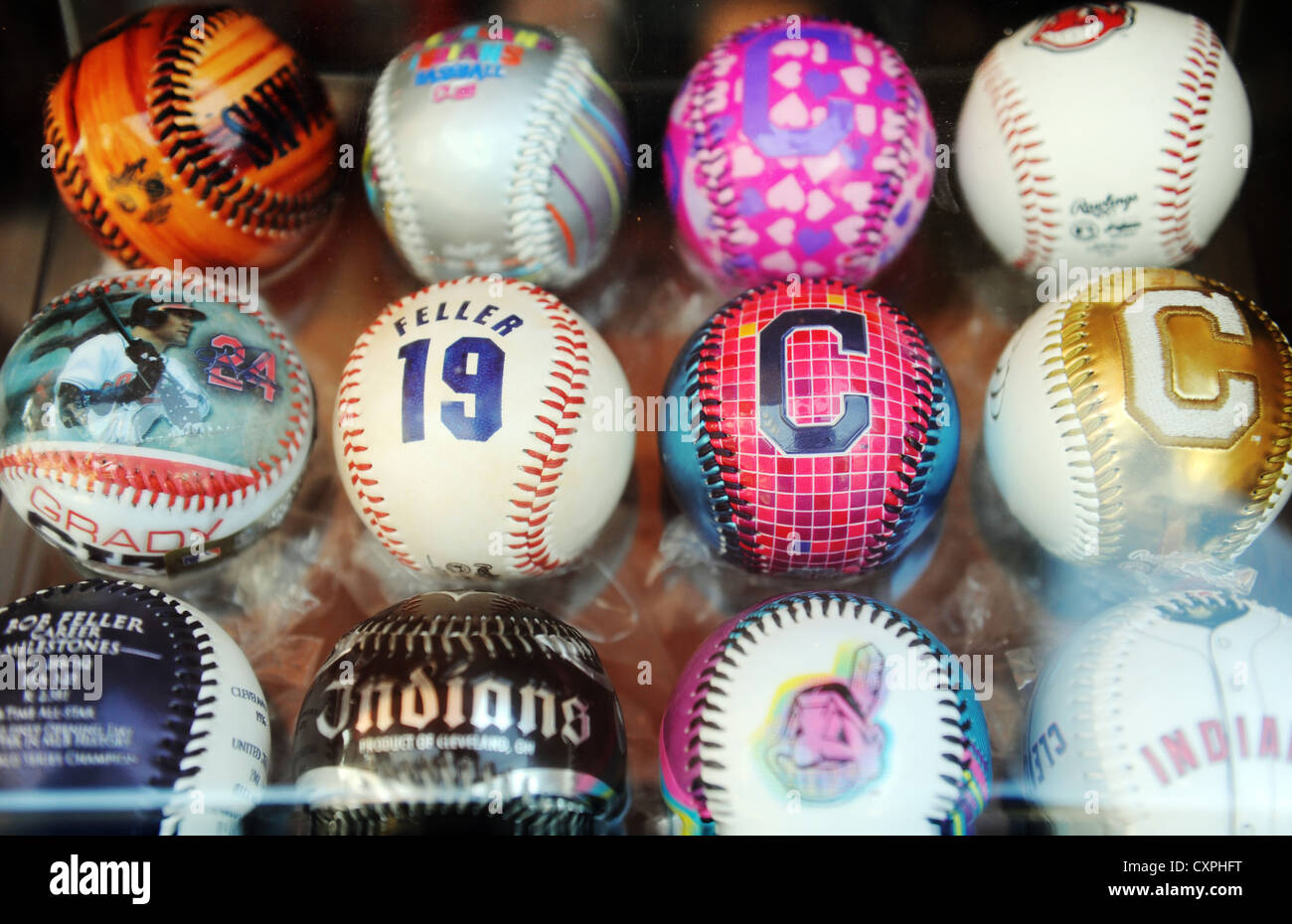 Baseballs in vendita presso Campo progressivo in Cleveland Ohio Foto Stock
