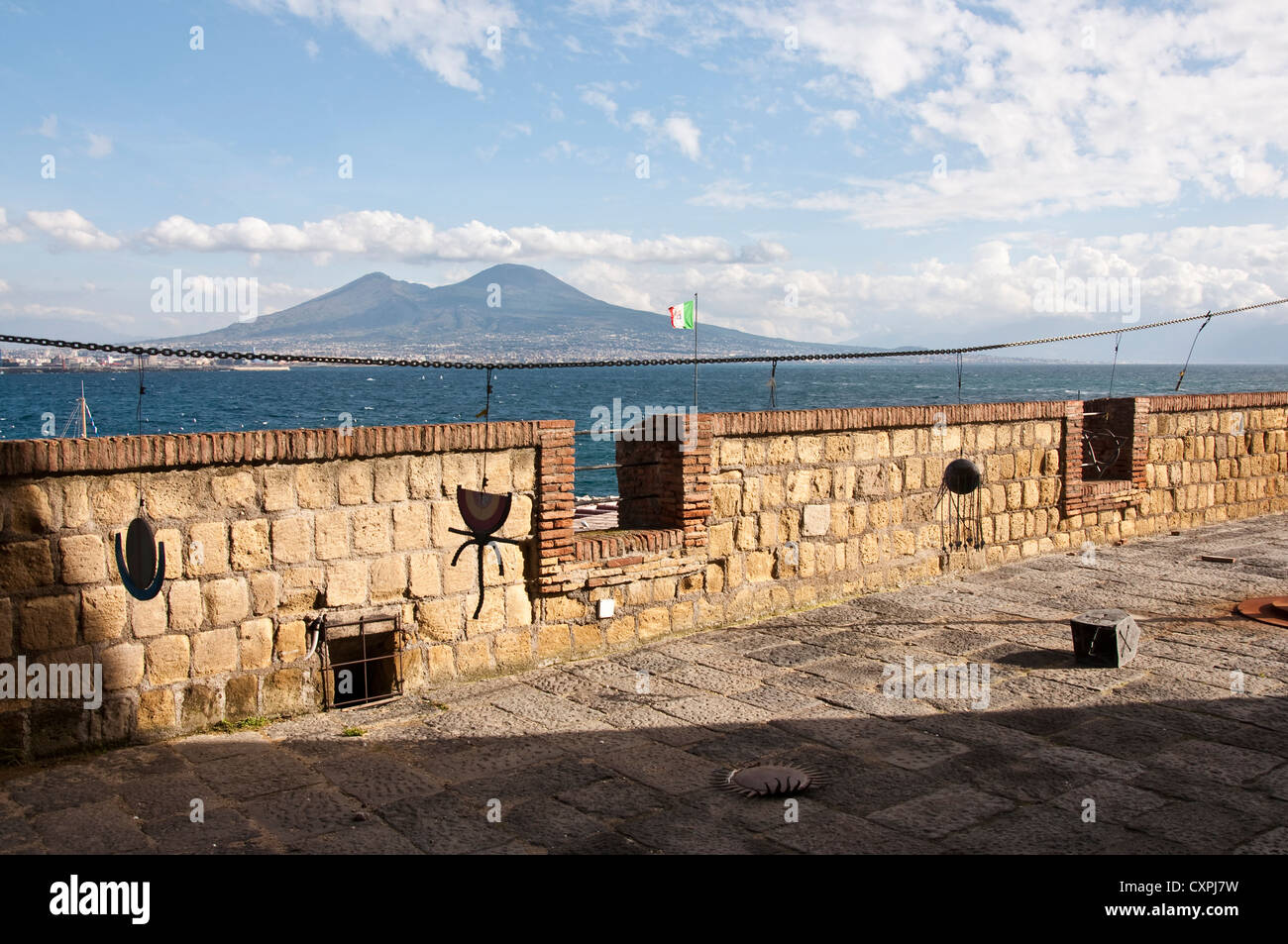 Tutti i dettagli del Castel dell'Ovo a Napoli, Italia Foto Stock