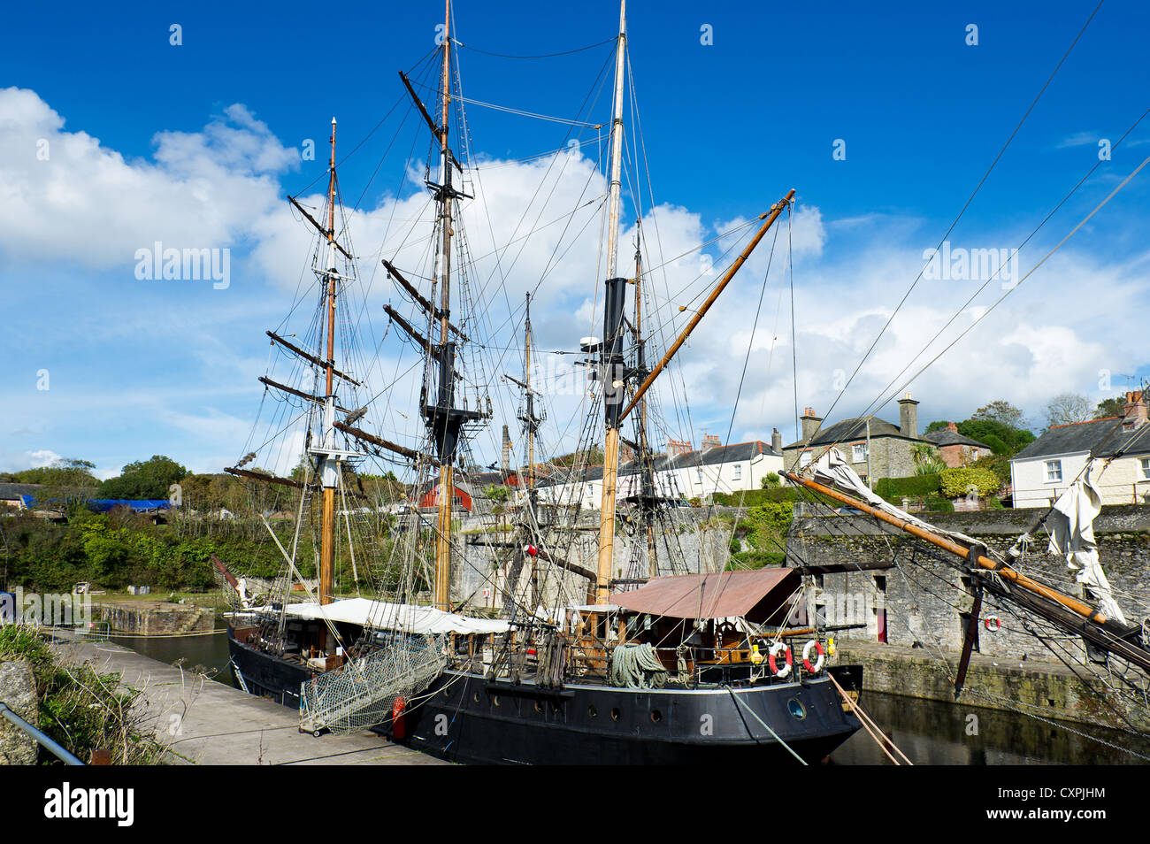 Charlestown Harbour in Cornovaglia Foto Stock