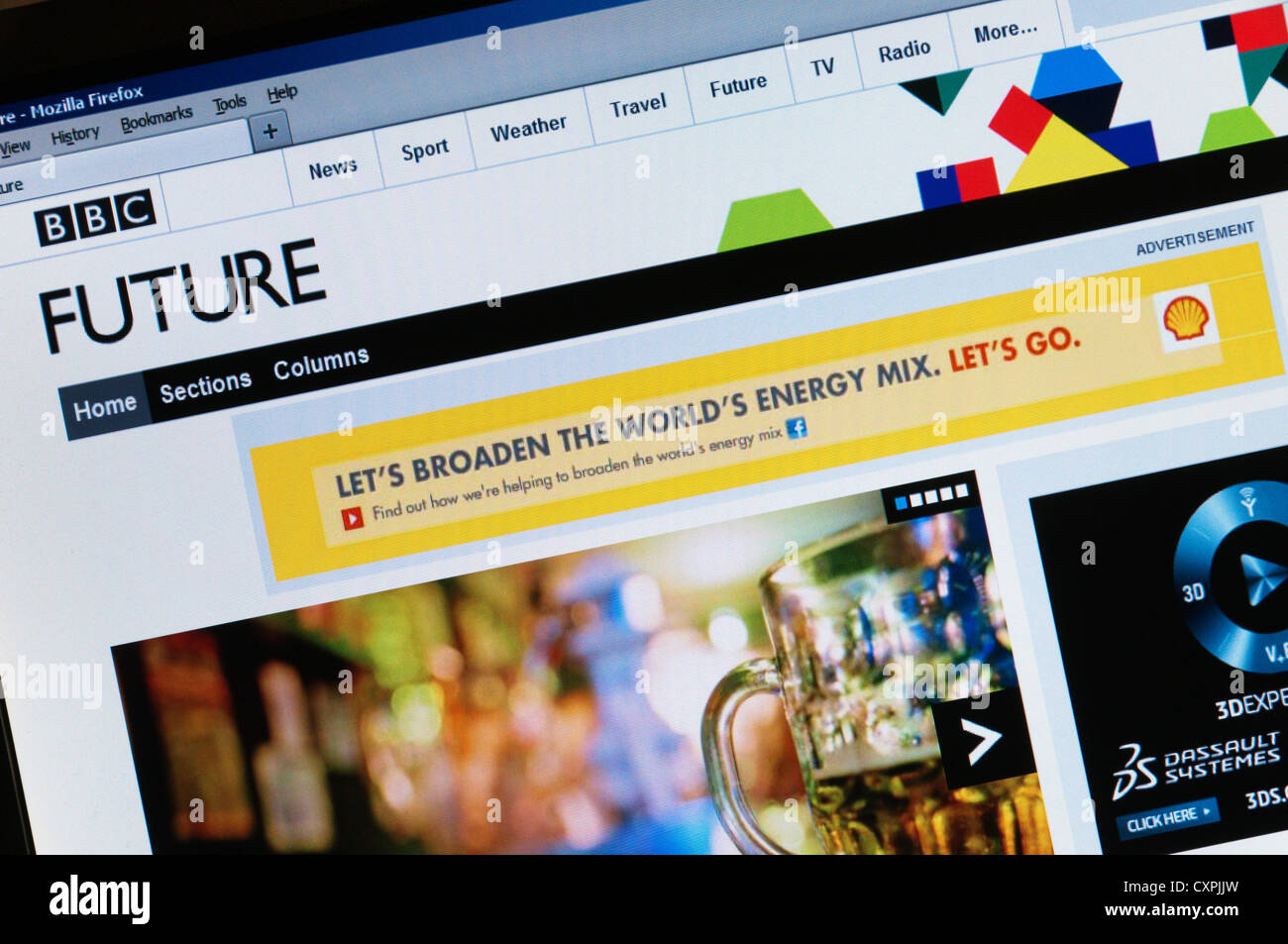La BBC futuro sito che porta la pubblicità . Foto Stock