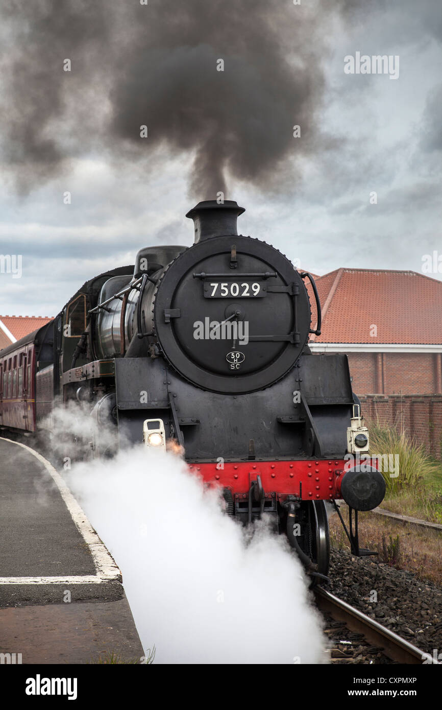 BR Classe Standard 4MT n. 75029 motore a vapore a Whitby, North York Moors Railway Foto Stock