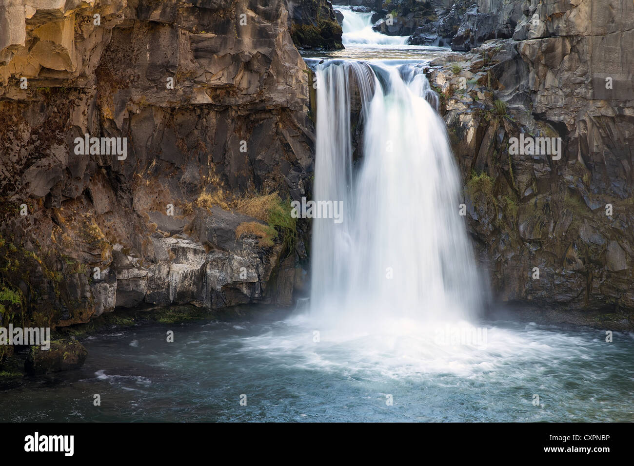 White River Falls State Park cascata nel centro di Oregon Foto Stock