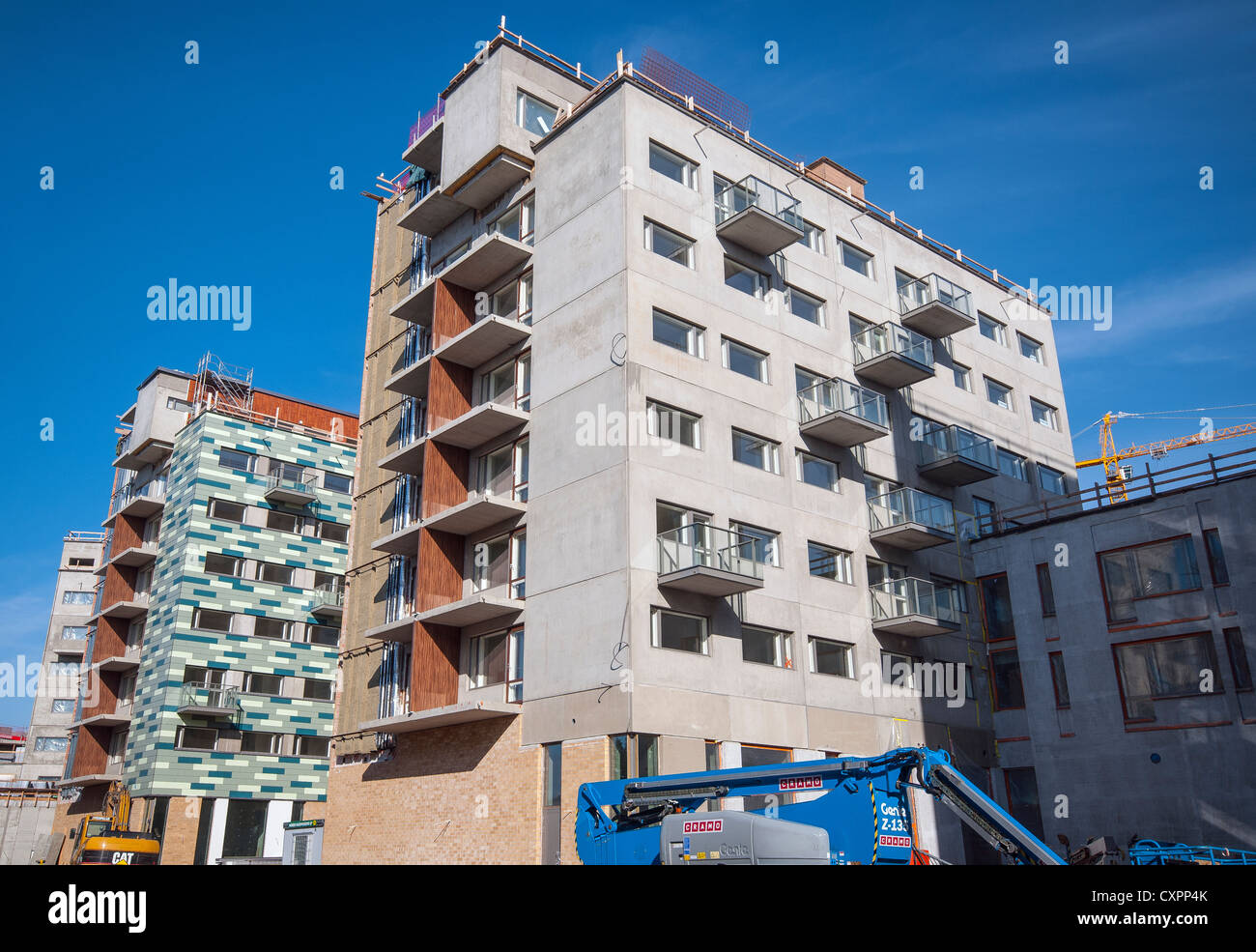 Lo sviluppo urbano nel quartiere Jätkäsaari di Helsinki, Finlandia Foto Stock