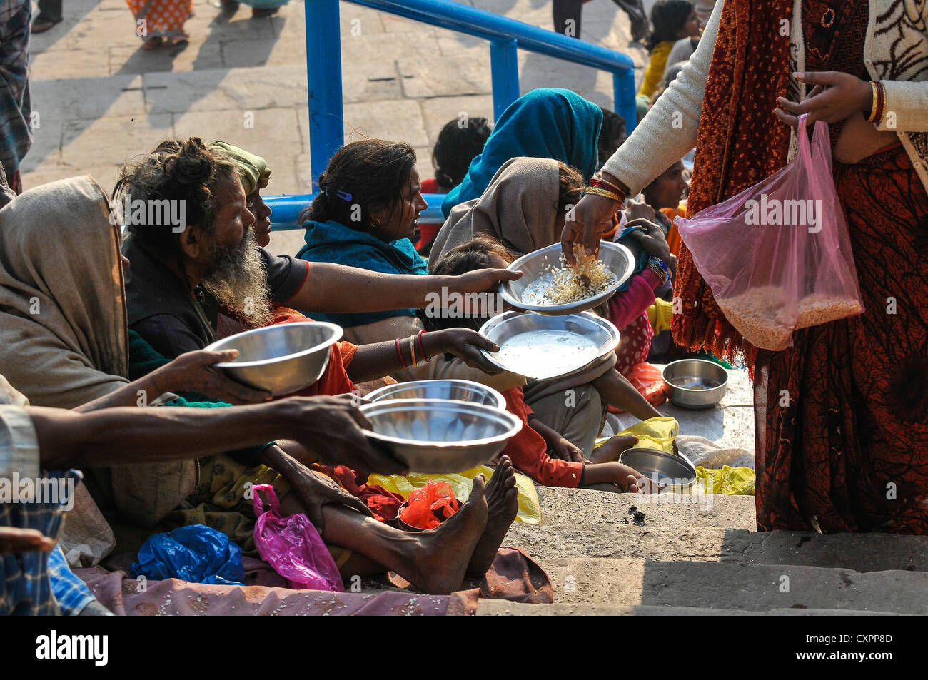 Asia India Uttar Pradesh Varanasi Benares Alms asilo Foto Stock