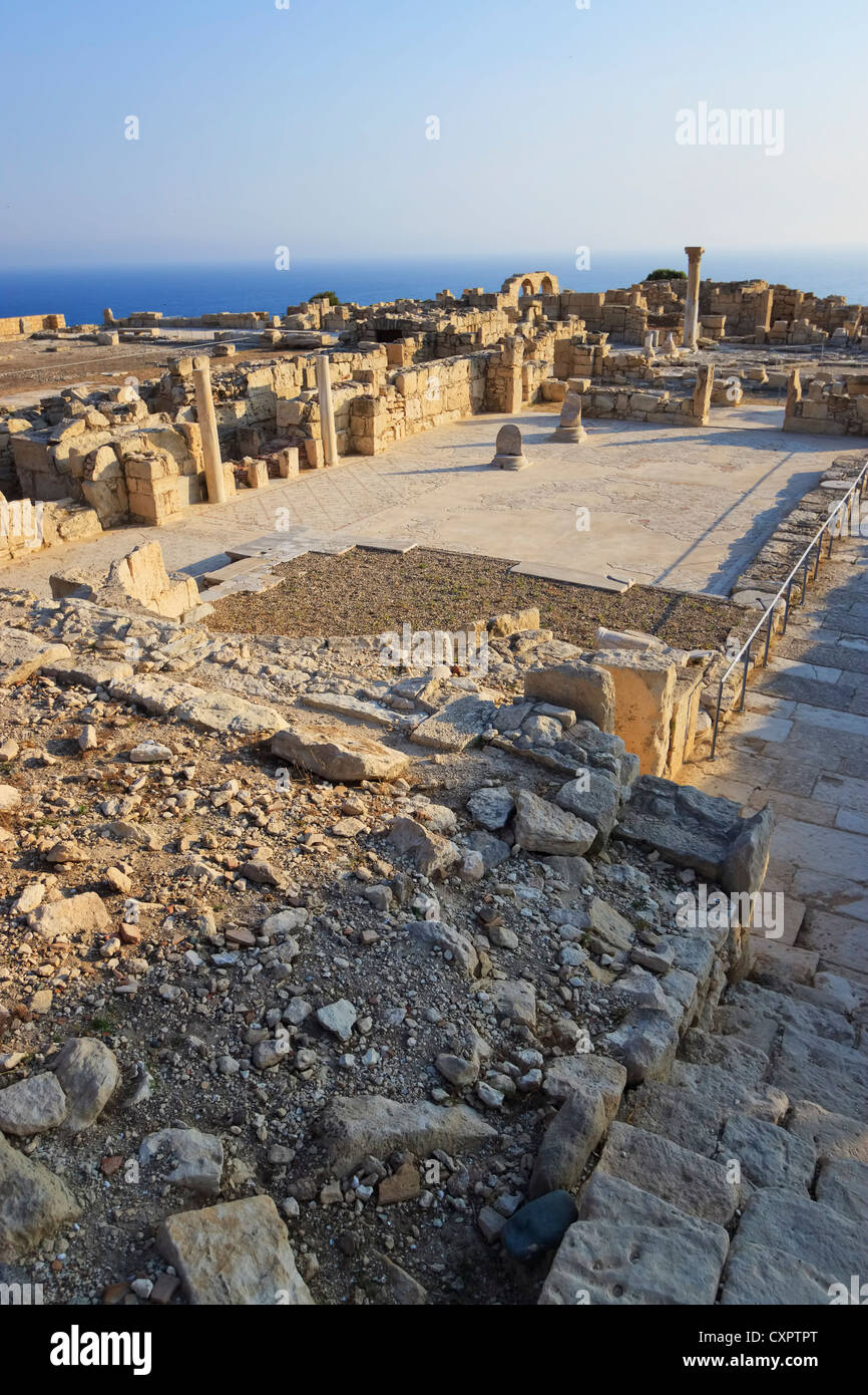 Rovine dell'antica città di Kourion vicino a Limassol, Cipro Foto Stock