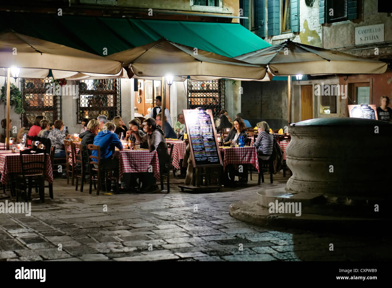 Ristorante a Venezia, Italia. Foto Stock