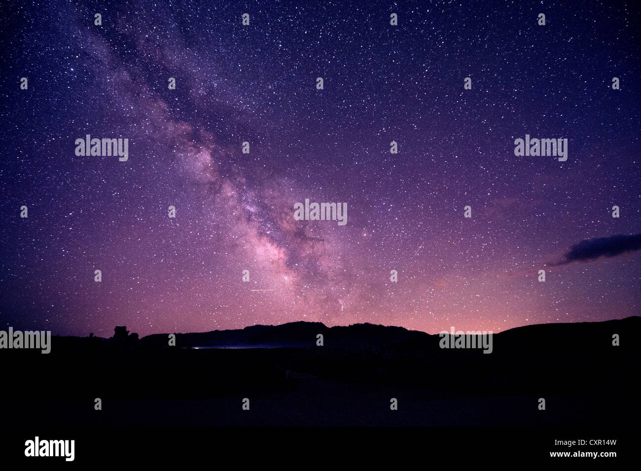 Cielo stellato di notte, mono lake, california, Stati Uniti d'America Foto Stock