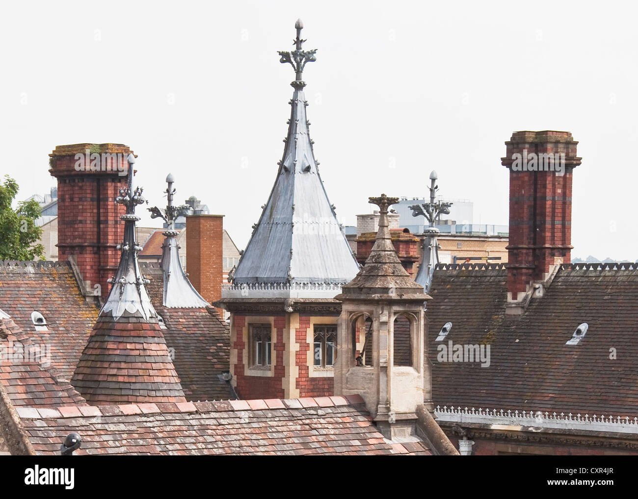 Tetti di edifici storici in Bristol Foto Stock