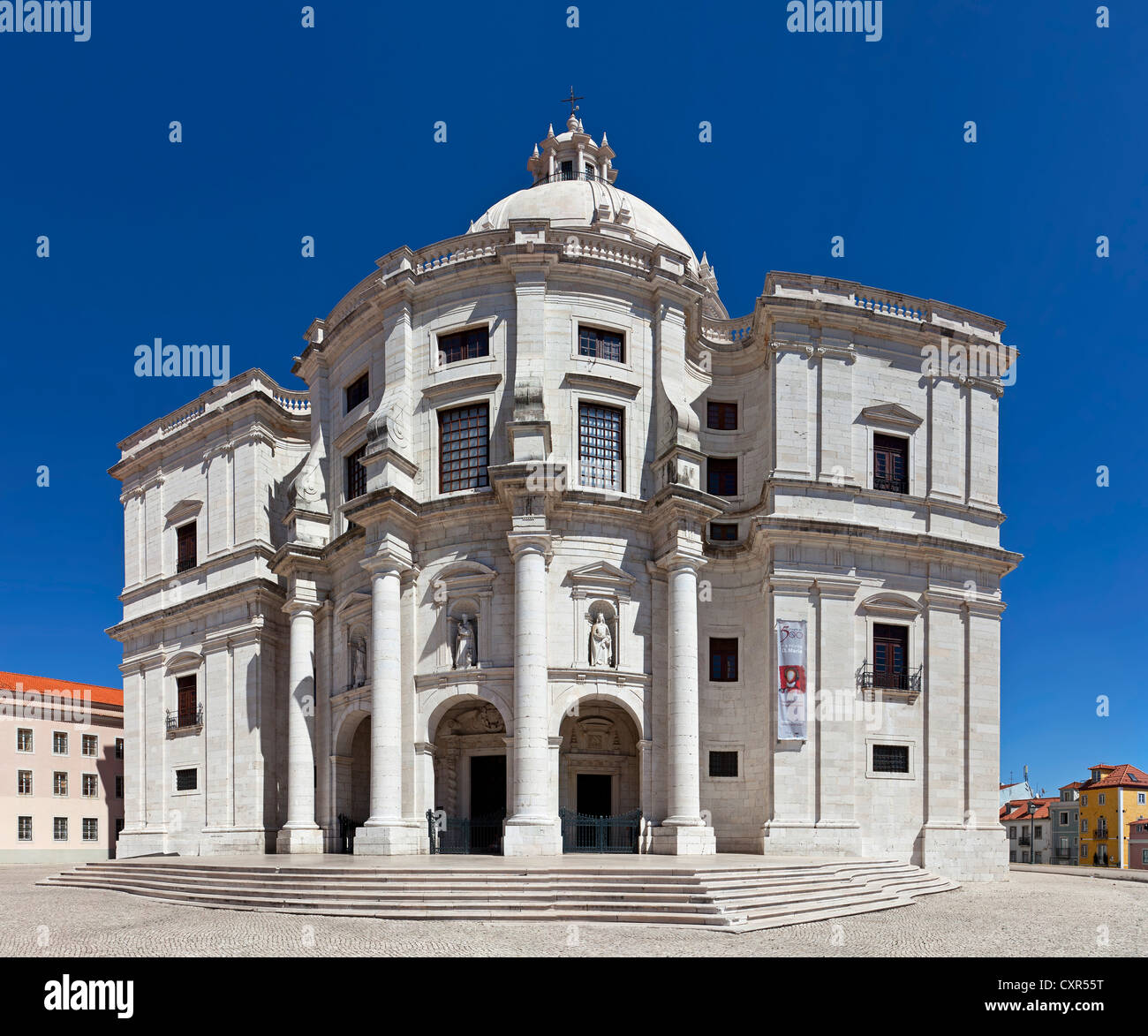 Santa Engrácia Chiesa, meglio noto come Pantheon Nazionale (Panteão Nacional). Lisbona, Portogallo. Architettura barocca seicentesca Foto Stock