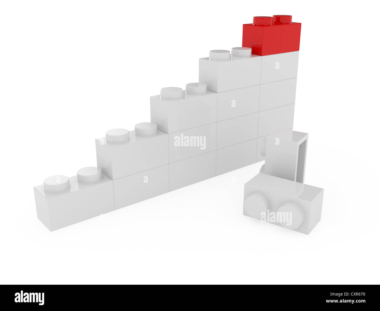 3D render di scaletta concetto isolato su bianco Foto Stock