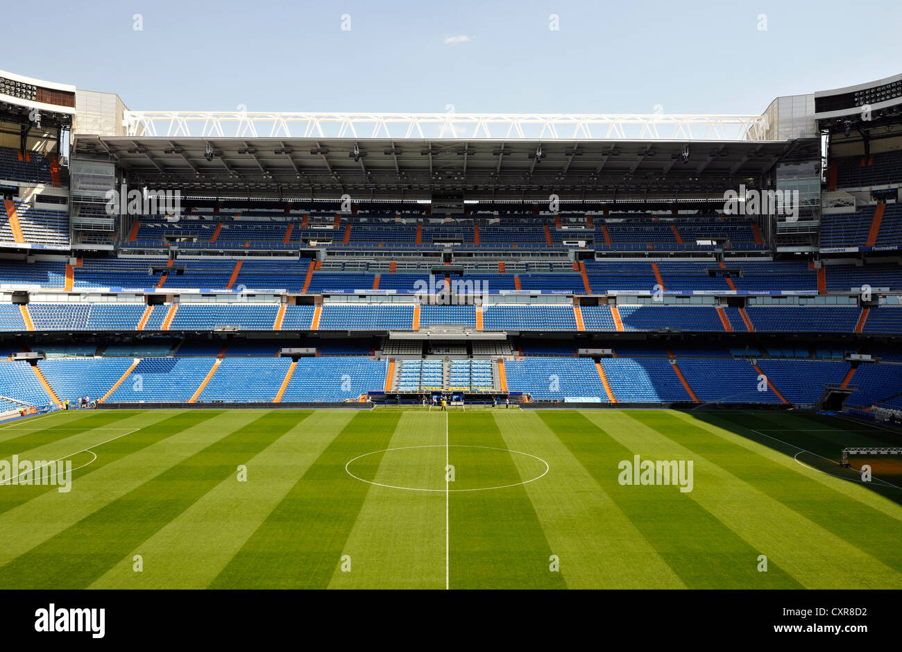 Estadio Santiago Bernabeu Stadium, sede di calcio del Real Madrid, quartiere di Chamartin, Madrid, Spagna, Europa Foto Stock
