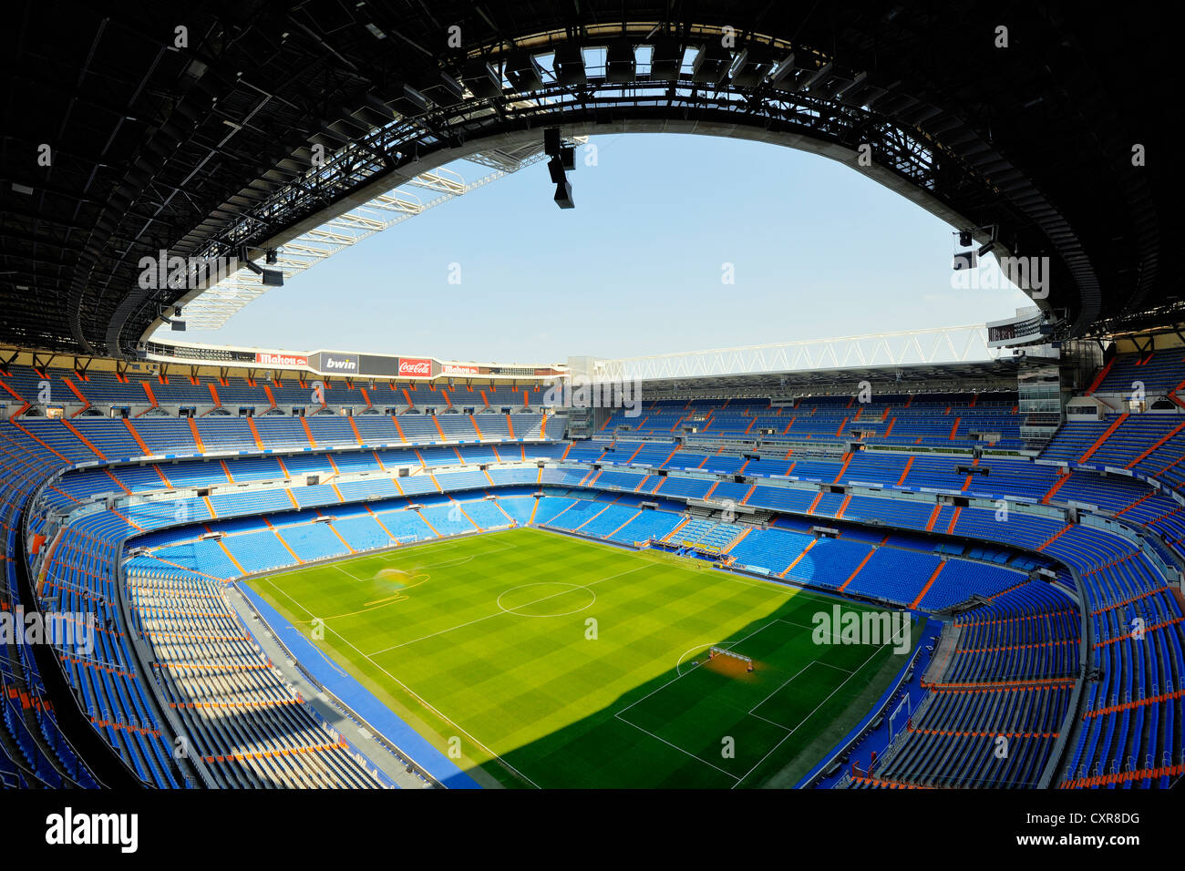Estadio Santiago Bernabeu Stadium, sede di calcio del Real Madrid, quartiere di Chamartin, Madrid, Spagna, Europa Foto Stock