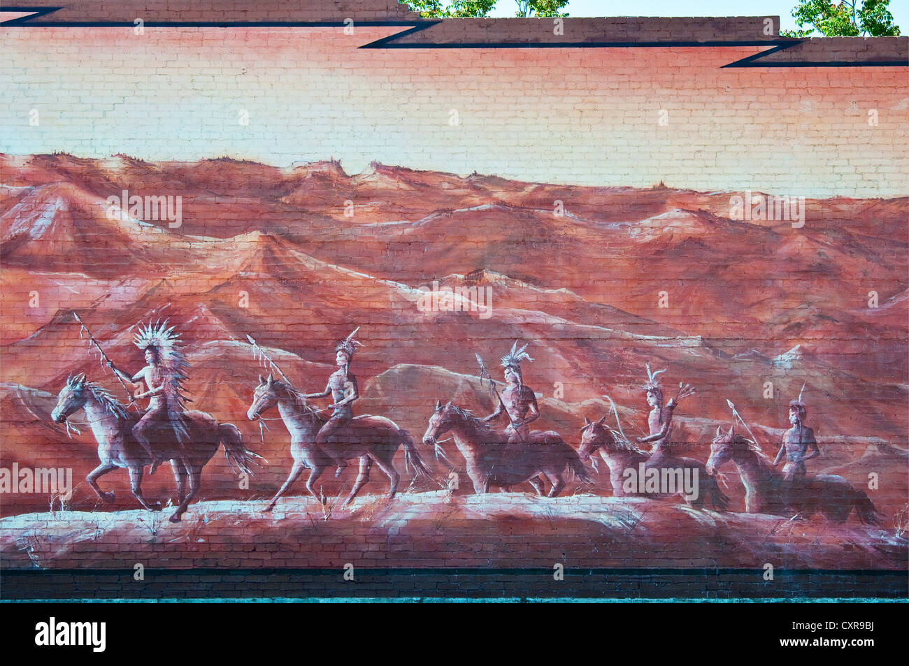Paese di Ute, murale di Connie Williams nel Delta, Colorado, STATI UNITI D'AMERICA Foto Stock