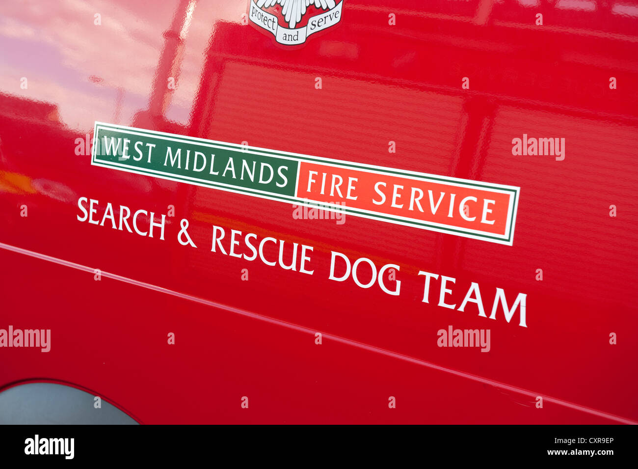 West Midlands Search & Rescue Team del cane Foto Stock