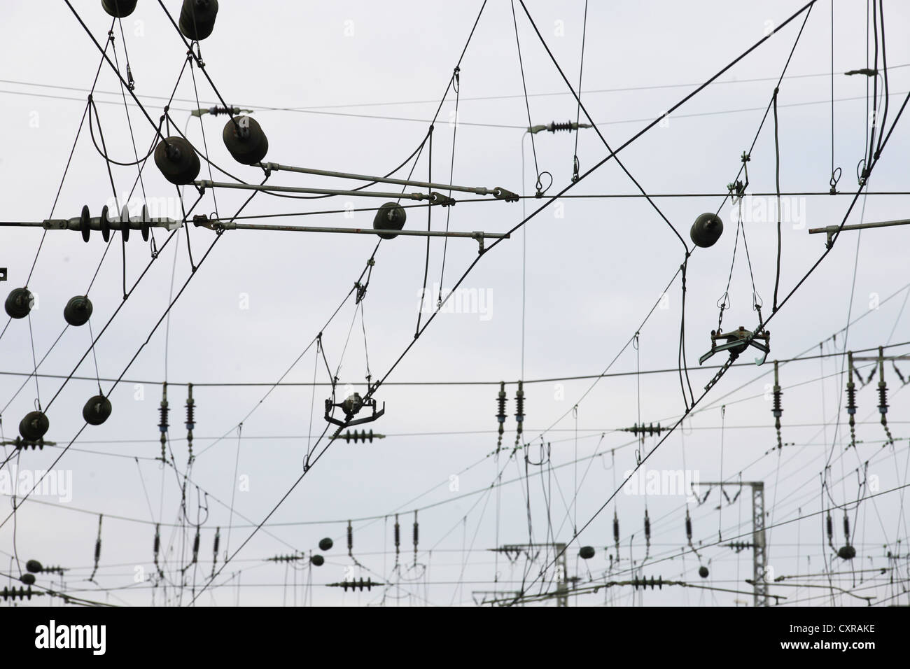 Tettuccio di linee ferroviarie, Germania, Europa Foto Stock